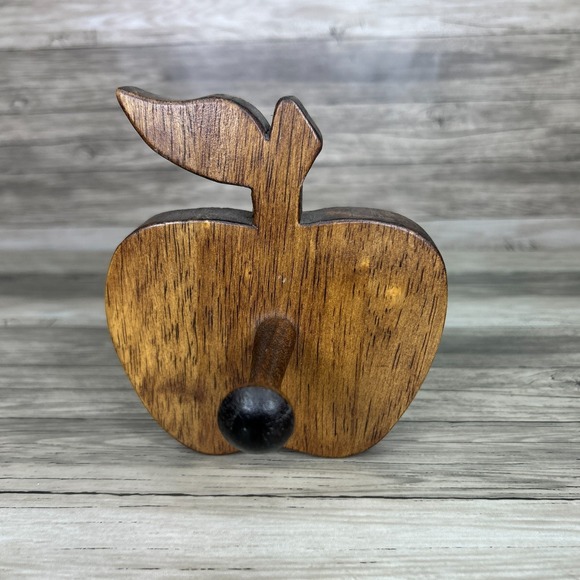 Handmade Other - Vintage Wooden Apple Peg Hook Wall Hanging Country Rustic Cottage Birch Mahogany